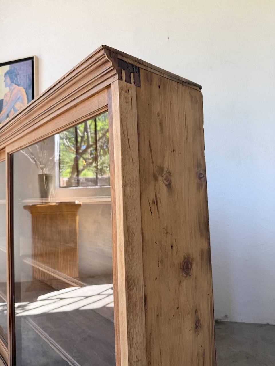 Enfilade vitrée en chêne, années 50