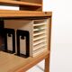 Scandinavian oak bookcase with tambour door, 1960s