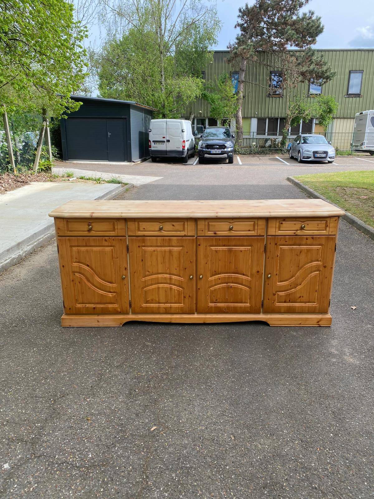 Buffet enfilade anglaise en pin 215cm