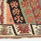 Pastel Tones Geometric Pattern Turkish Woven Wool Kilim Rug, 185x350 Cm