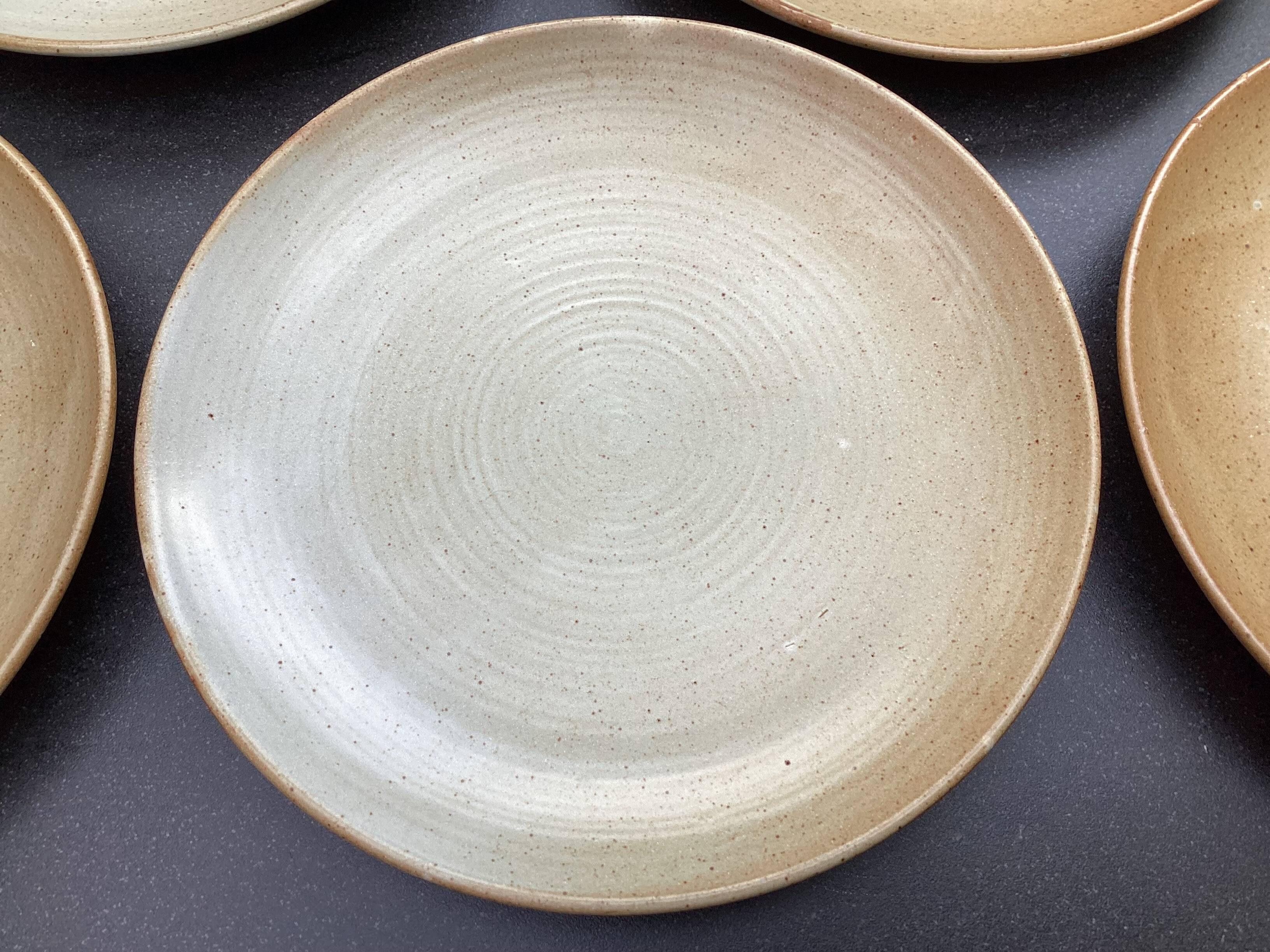 5 Village CNP stoneware dessert plates