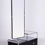 Restored black art deco dressing mirror 1930s, made by vichr a spol