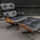 Fauteuil et ottoman par Charles et Ray Eames, édition Herman Miller, 1970
