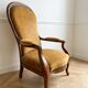 Louis XV armchair in wood and yellow fabric