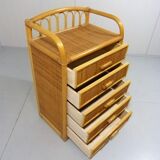 Rattan & wicker chest of drawers, 1980’s