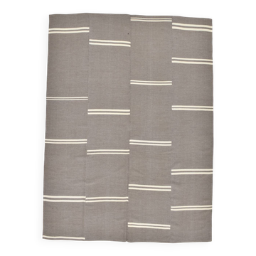 8x10 Gray Beige Vintage Kilim Rug, 235x317Cm