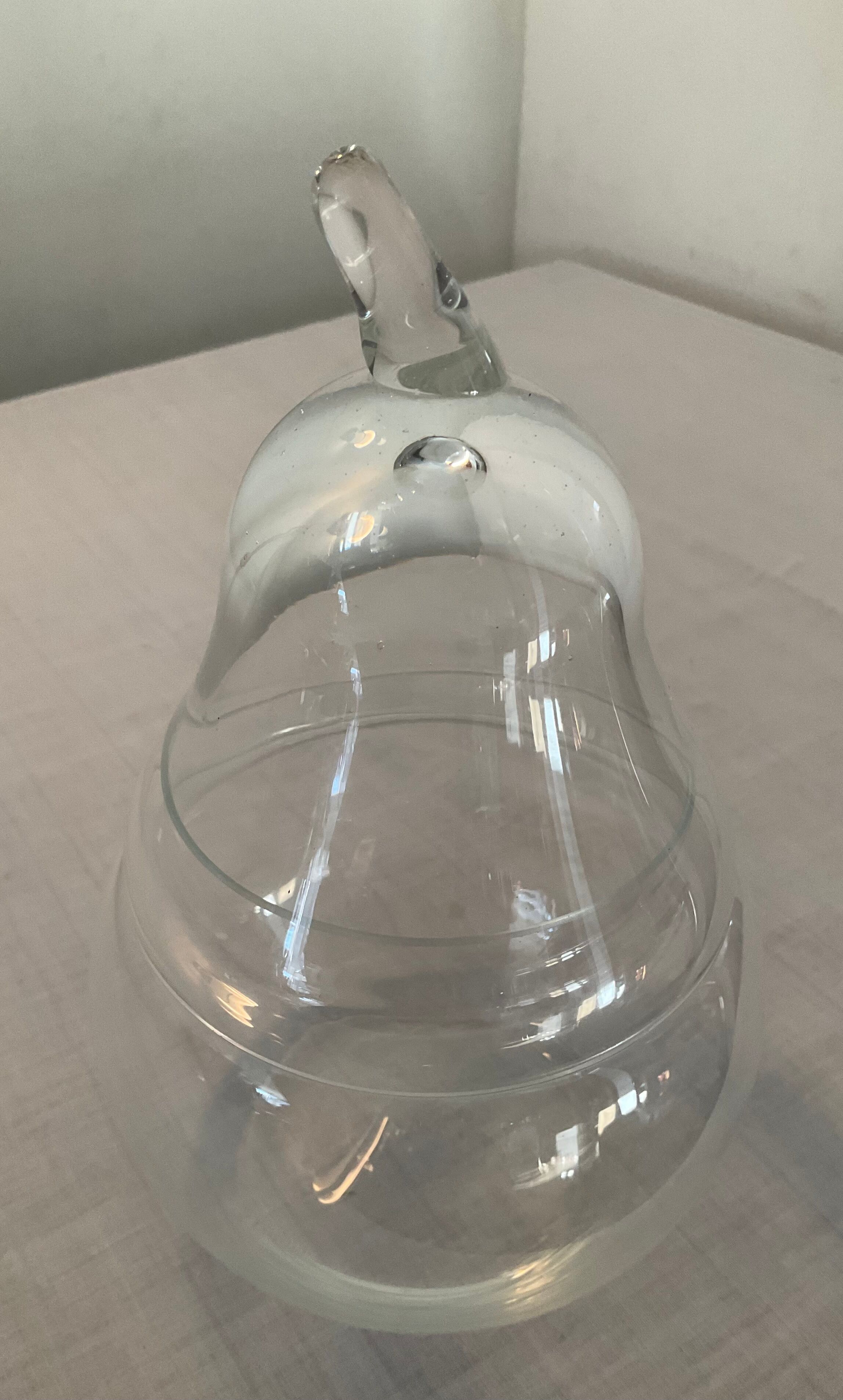 Empty pocket vintage blown glass pear