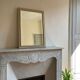 Miroir cadre blanc doré