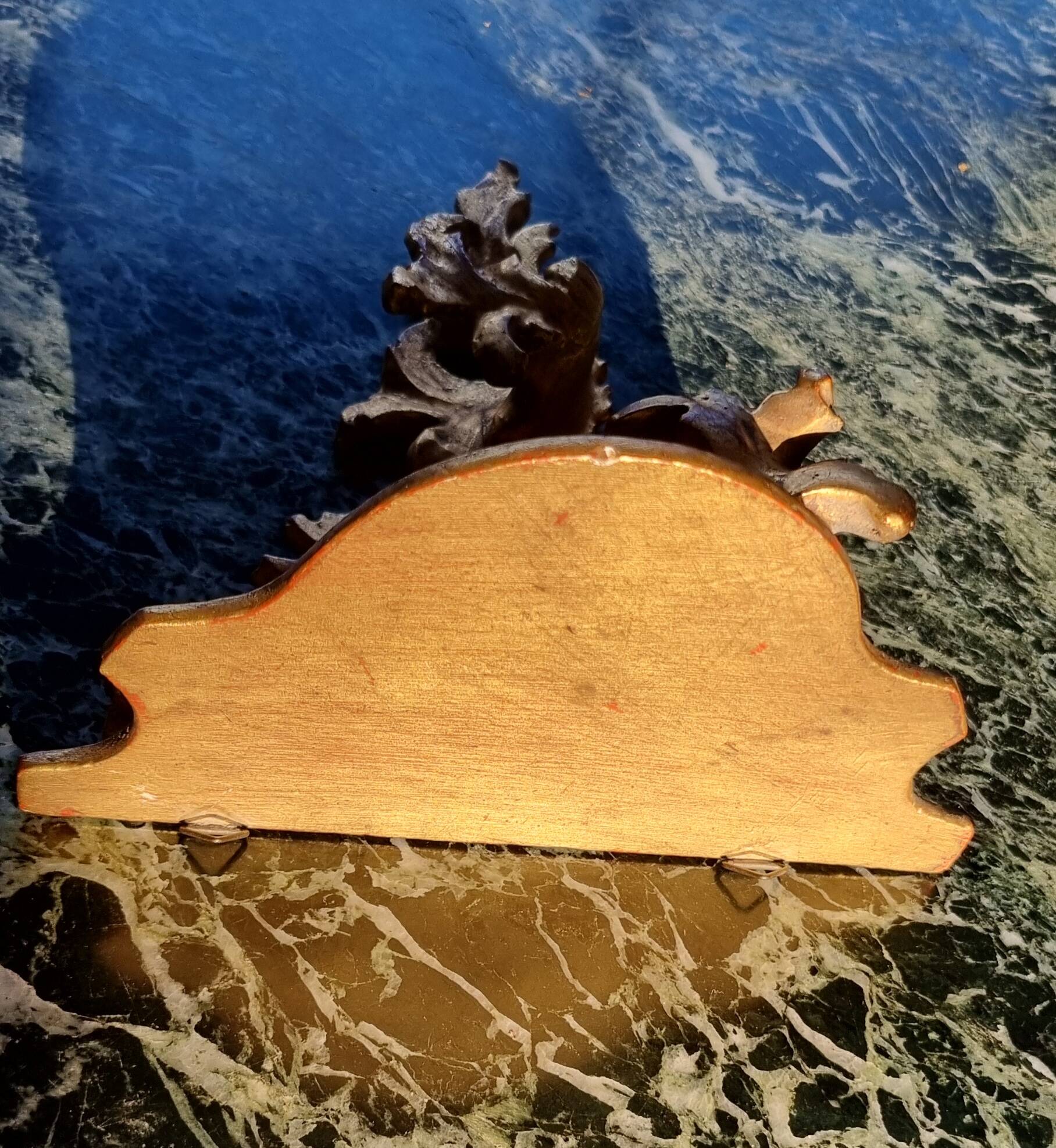 Golden wall shelf in Rococo style from the 1950s.