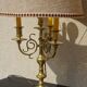 Copper candlesticks adapted as bedside lamps, the pair.
