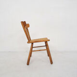 Chaise à dossier en fuseau scandinave en bouleau dans le style d’Ingvar Hildingson, Suède Années 1950