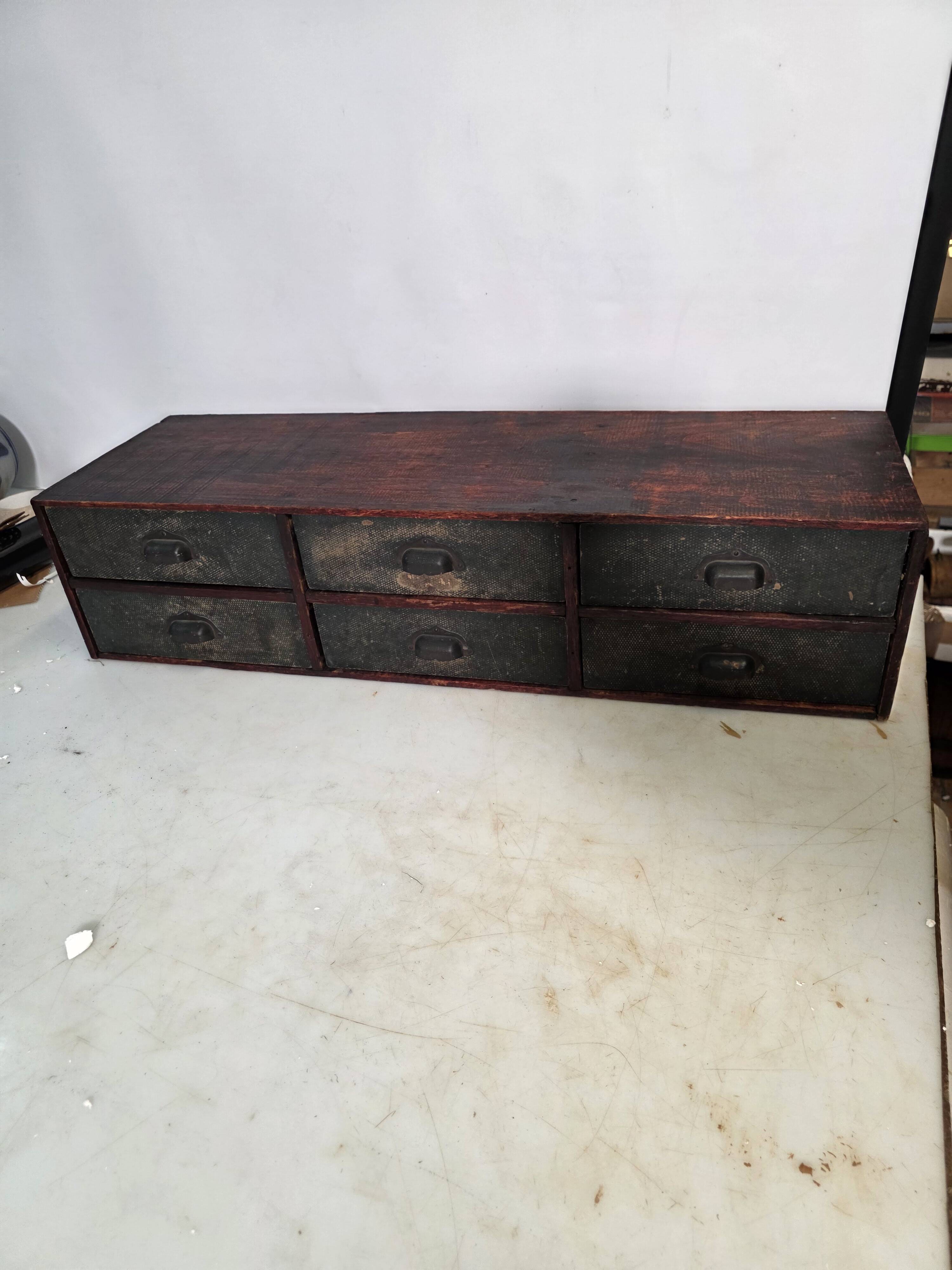 Antique workshop drawer unit from the 1920s.