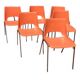 6 orange chairs
