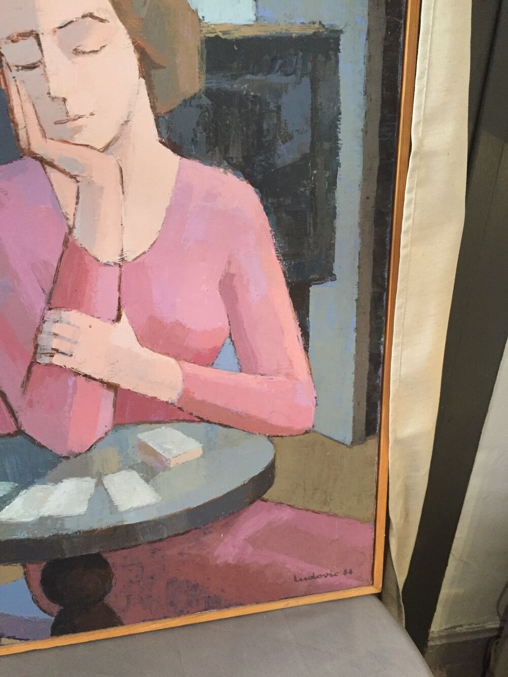 Contemporary canvas young woman signs ludovic