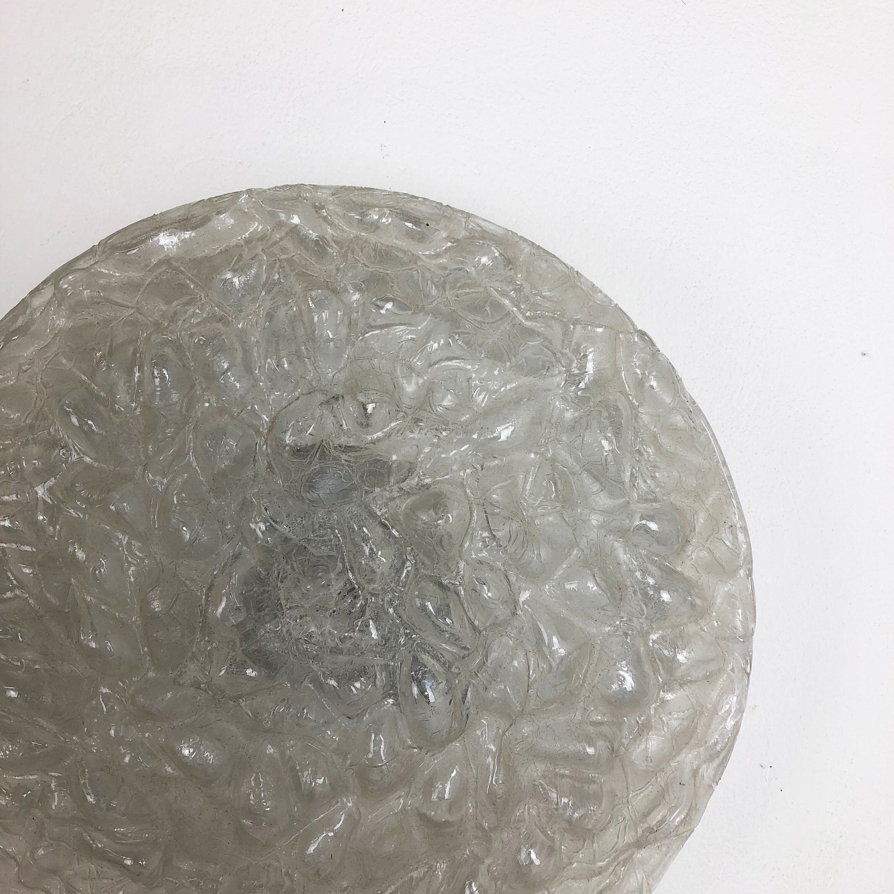 Modernist bubble glass and metal wall light by Doria lights, 1970s, germany