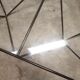 Square coffee table in glass and black satin metal 1980
