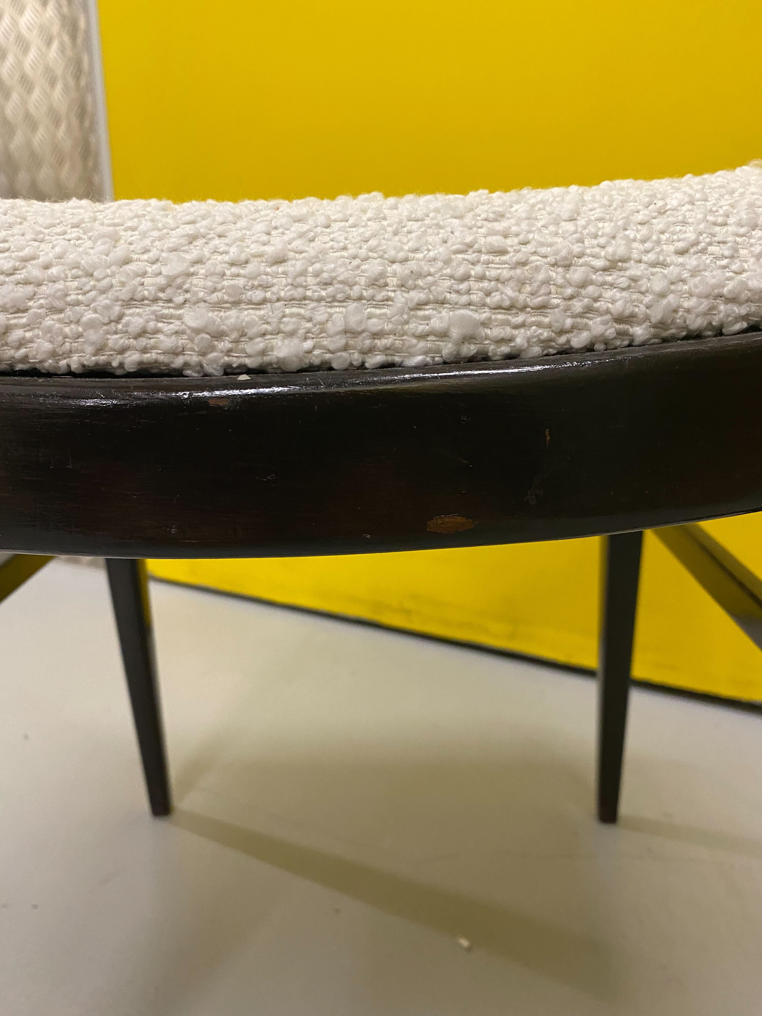 Scandinavian chair reupholstered buckle