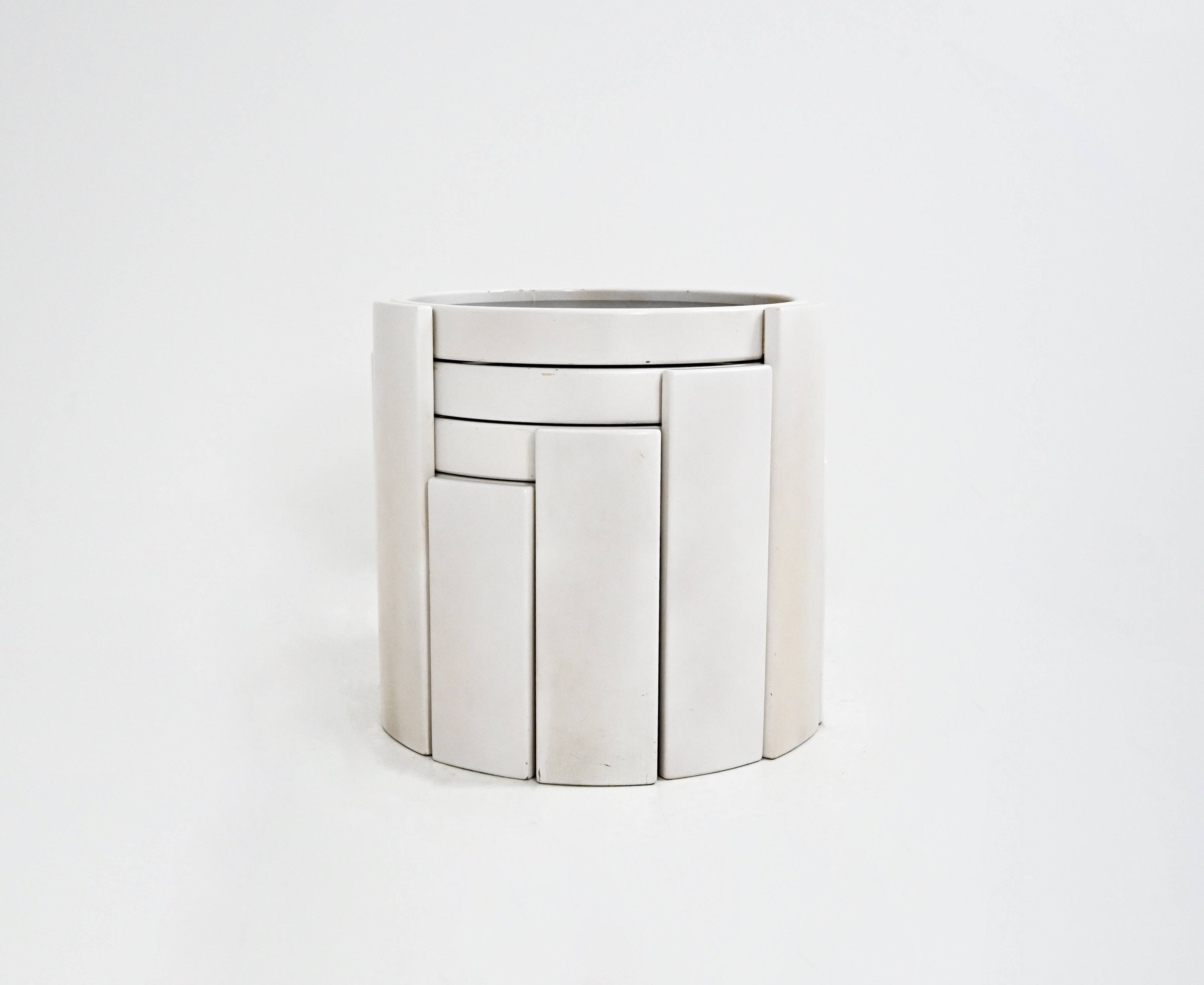 Nest tables model 780, created by Gianfranco Frattini for Cassina, year