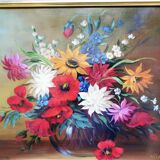 Tableau bouquet de fleurs dans un vase