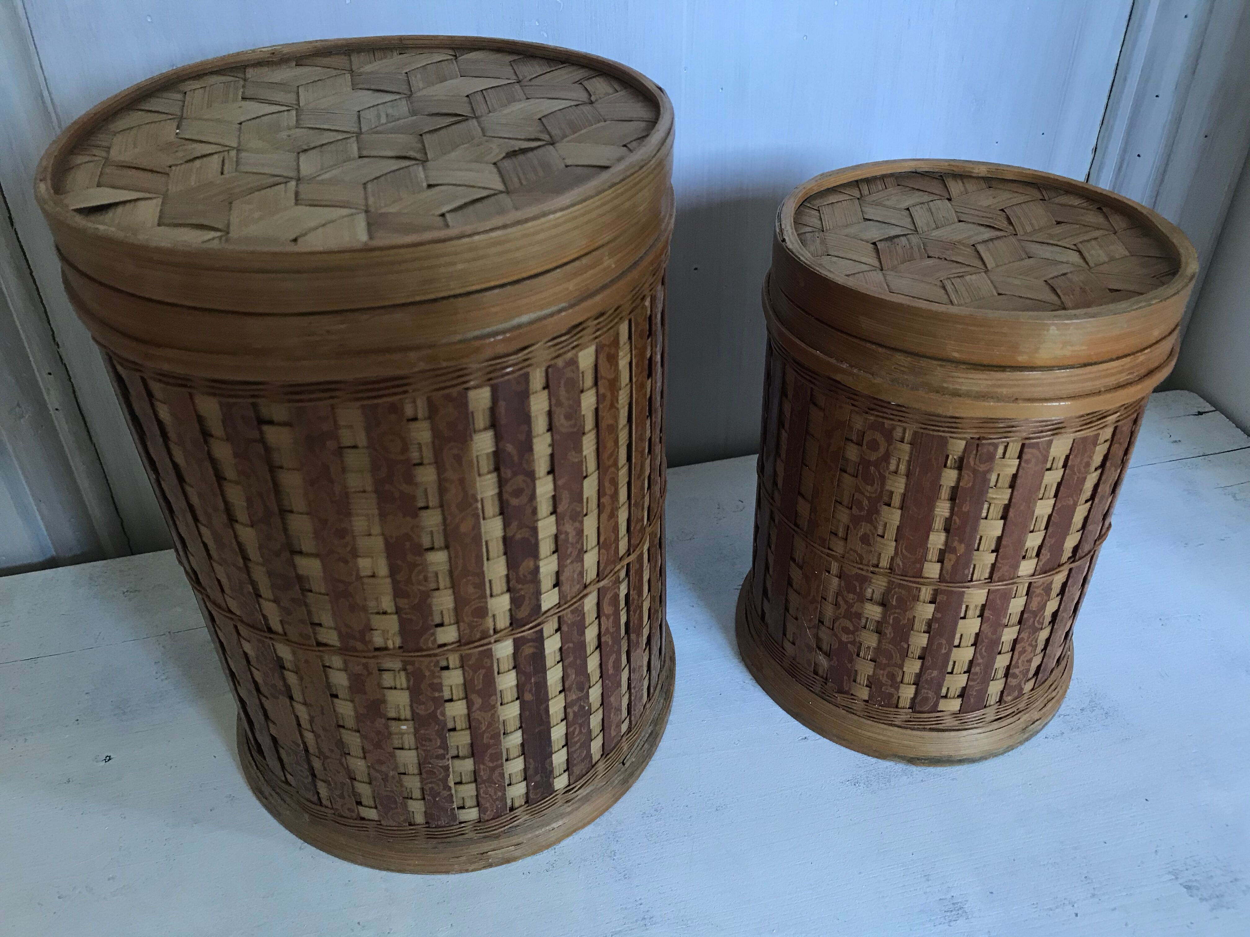 Boxes in rattan 70s