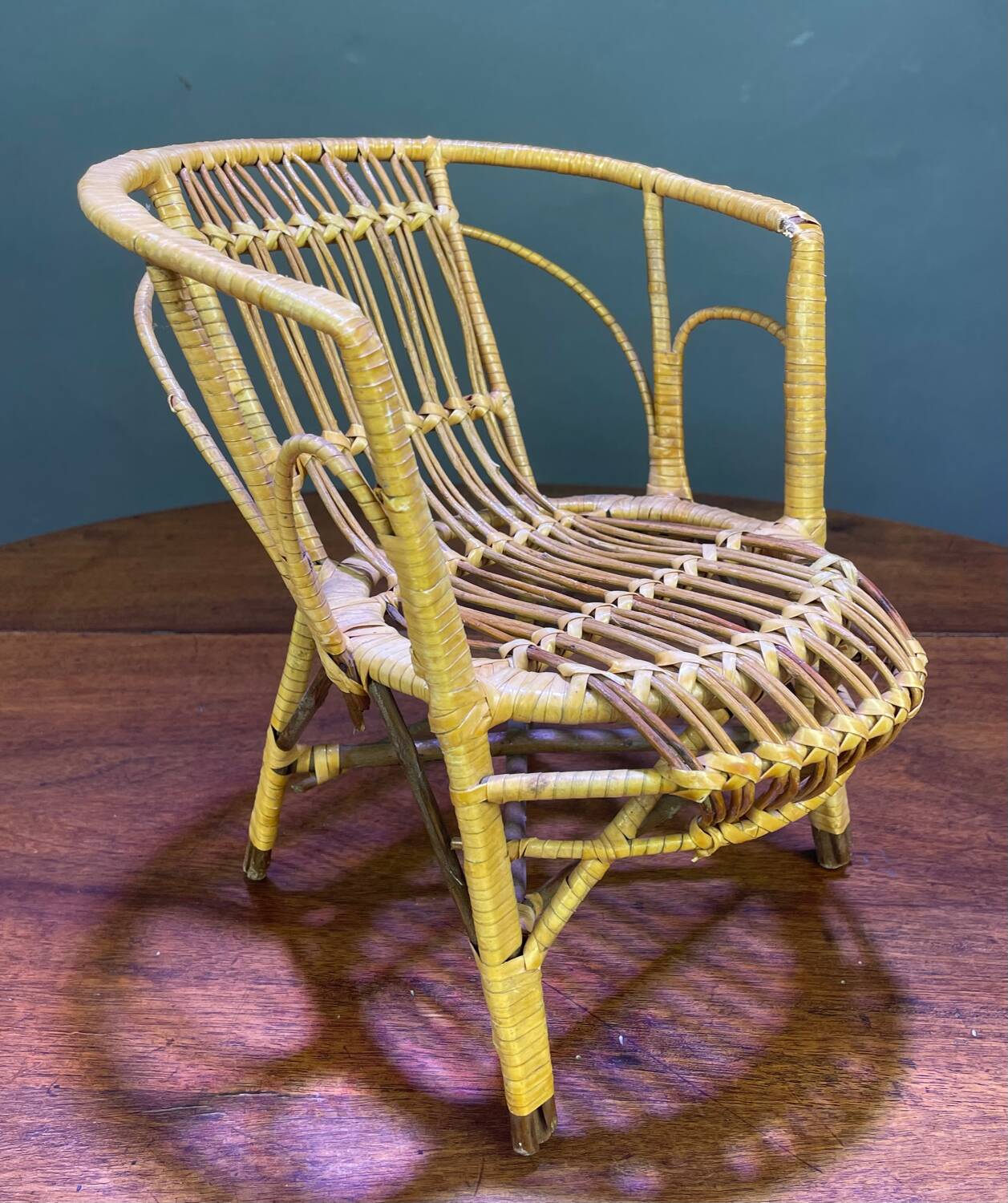Rattan doll chair