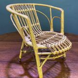 Fauteuil poupée en rotin