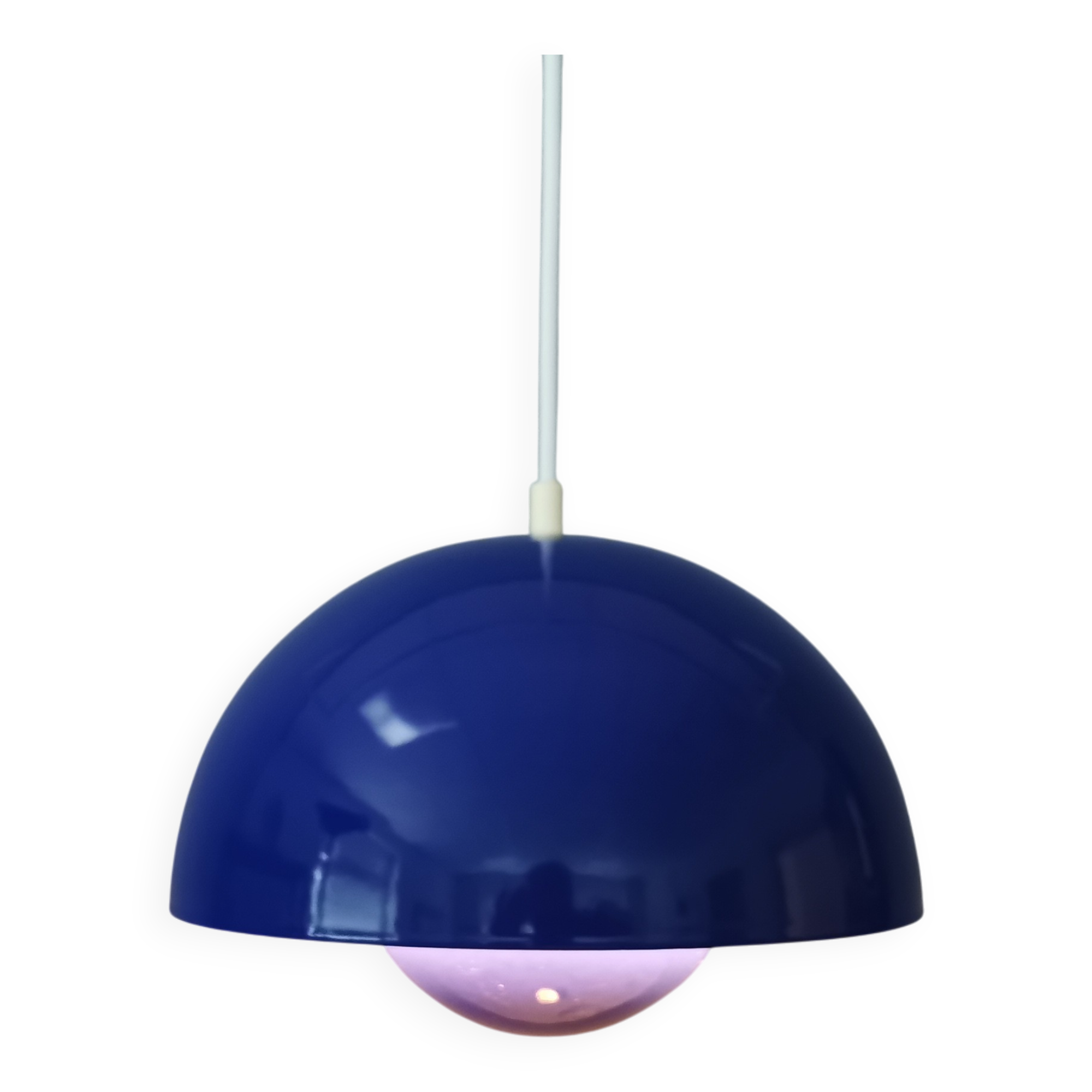 Vintage Verner Panton Flowerpot VP1 Enamel Hanging Lamp, Danish Design