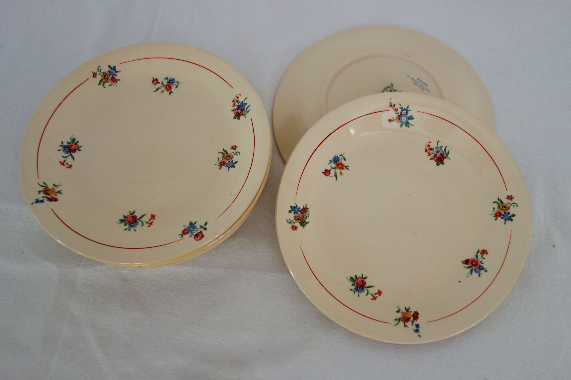 8 dessert plates with presentation dish, Béarn model, Orchies