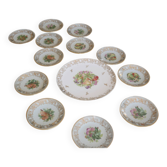 Service a gateau porcelaine limoges f.r.g frugier rené