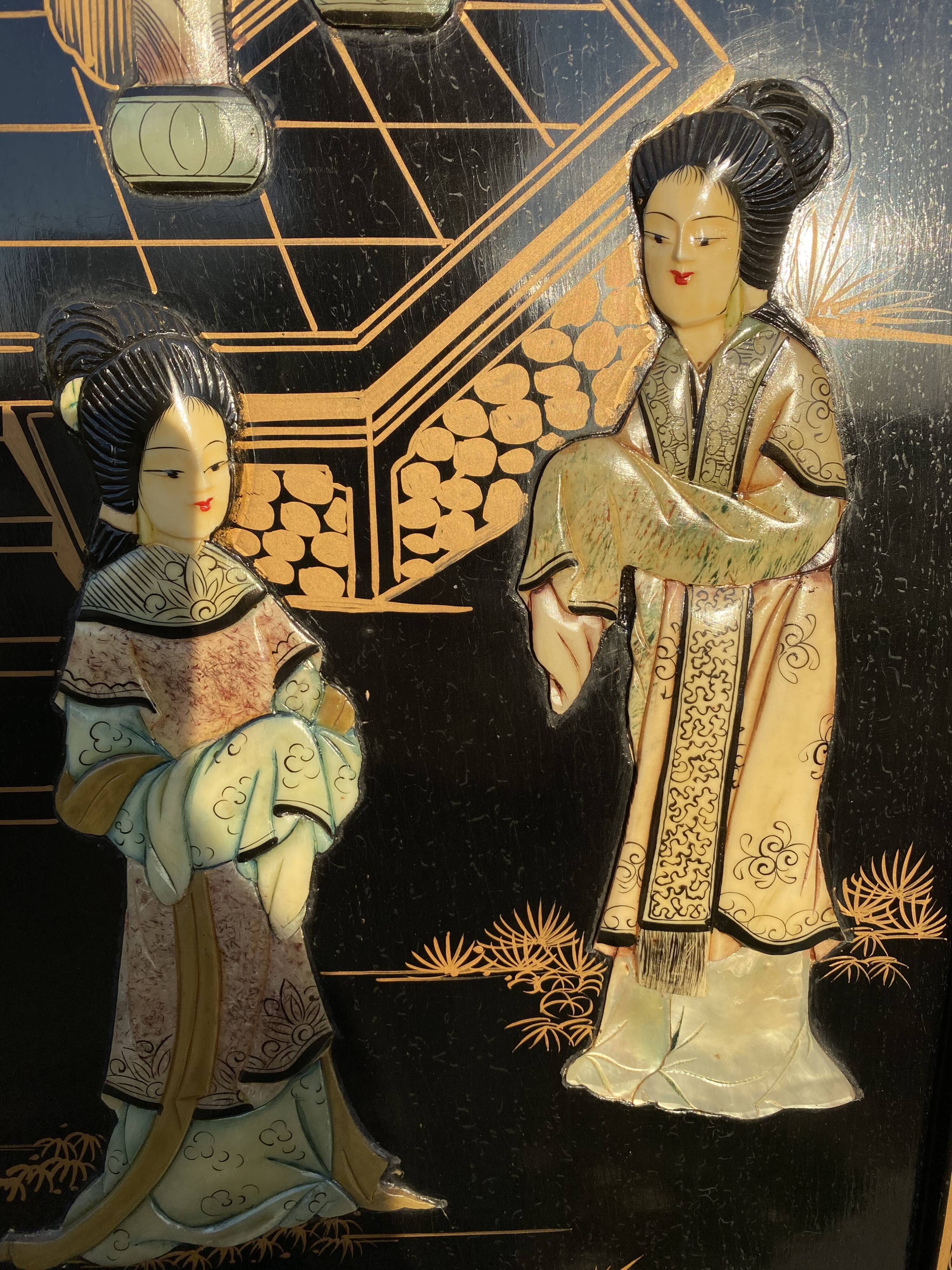 Chinese lacquered panels