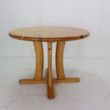 Round Solid Pinewood Dinning Table, 1970's Denmark