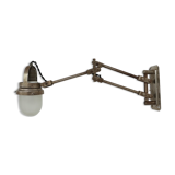 Industrial Adjustable Metal and Glass French Wall Light