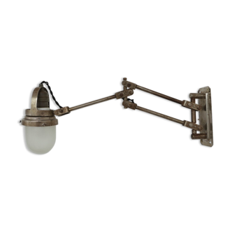 Industrial Adjustable Metal and Glass French Wall Light