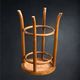 Antique high bistro stool in curved wood with a floral decorated top, Thonet style – around 1900