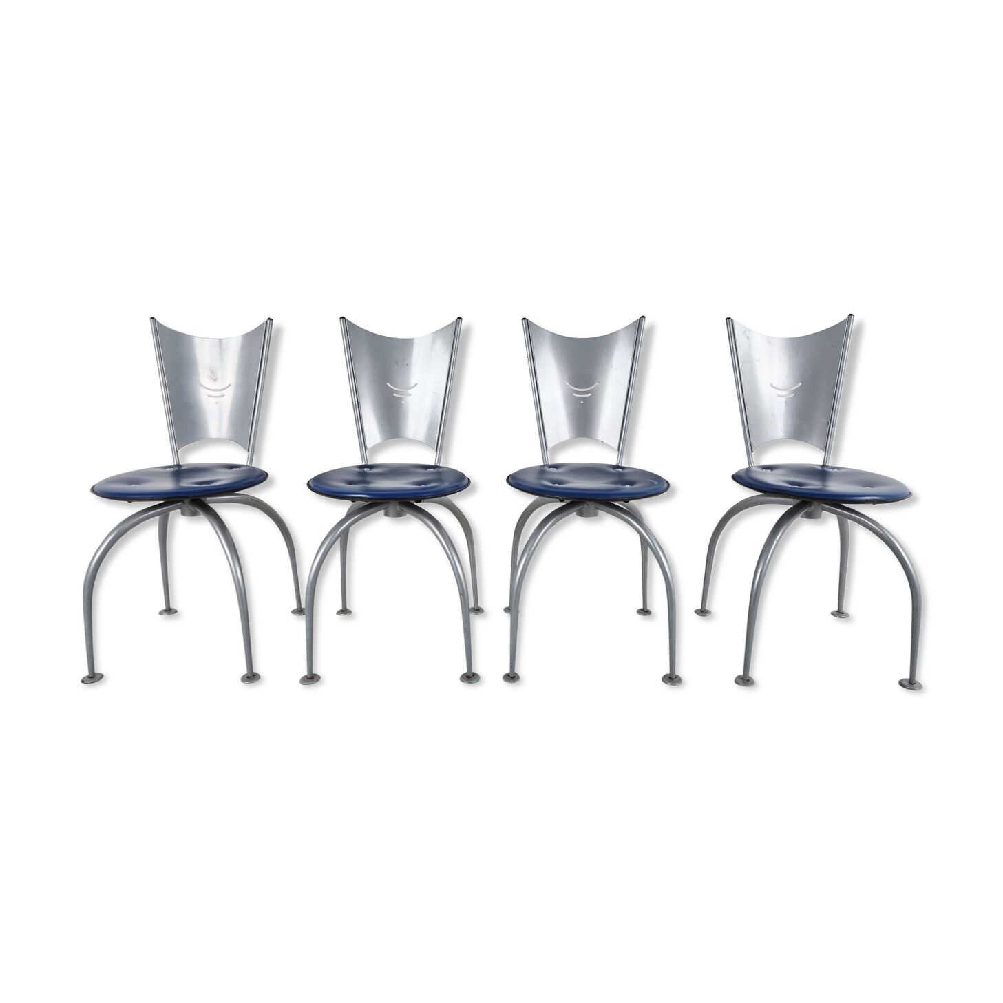 Post modern metal dining chairs, 1990s