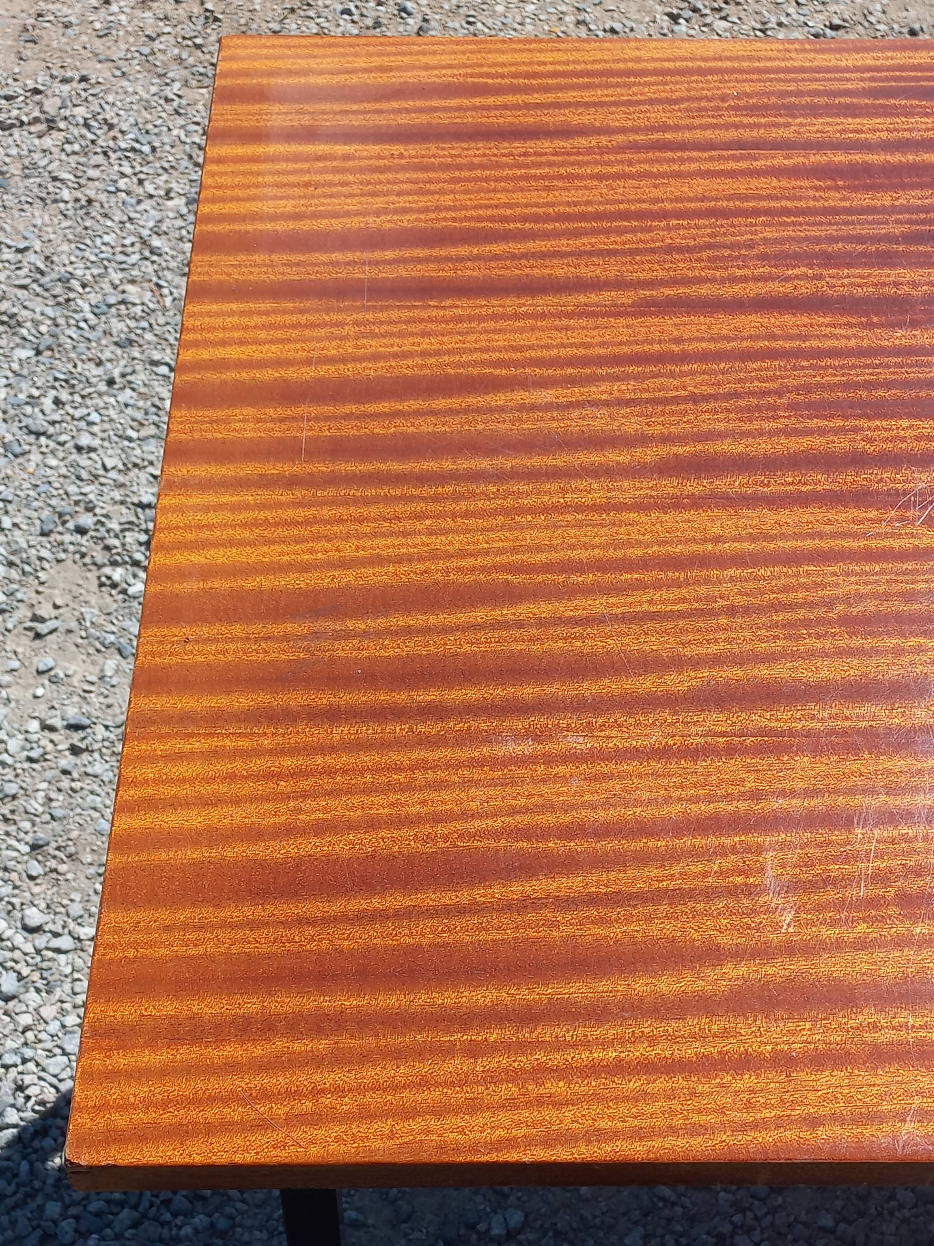 Desk of the 60s in mahogany base metal tubes 2 drawers