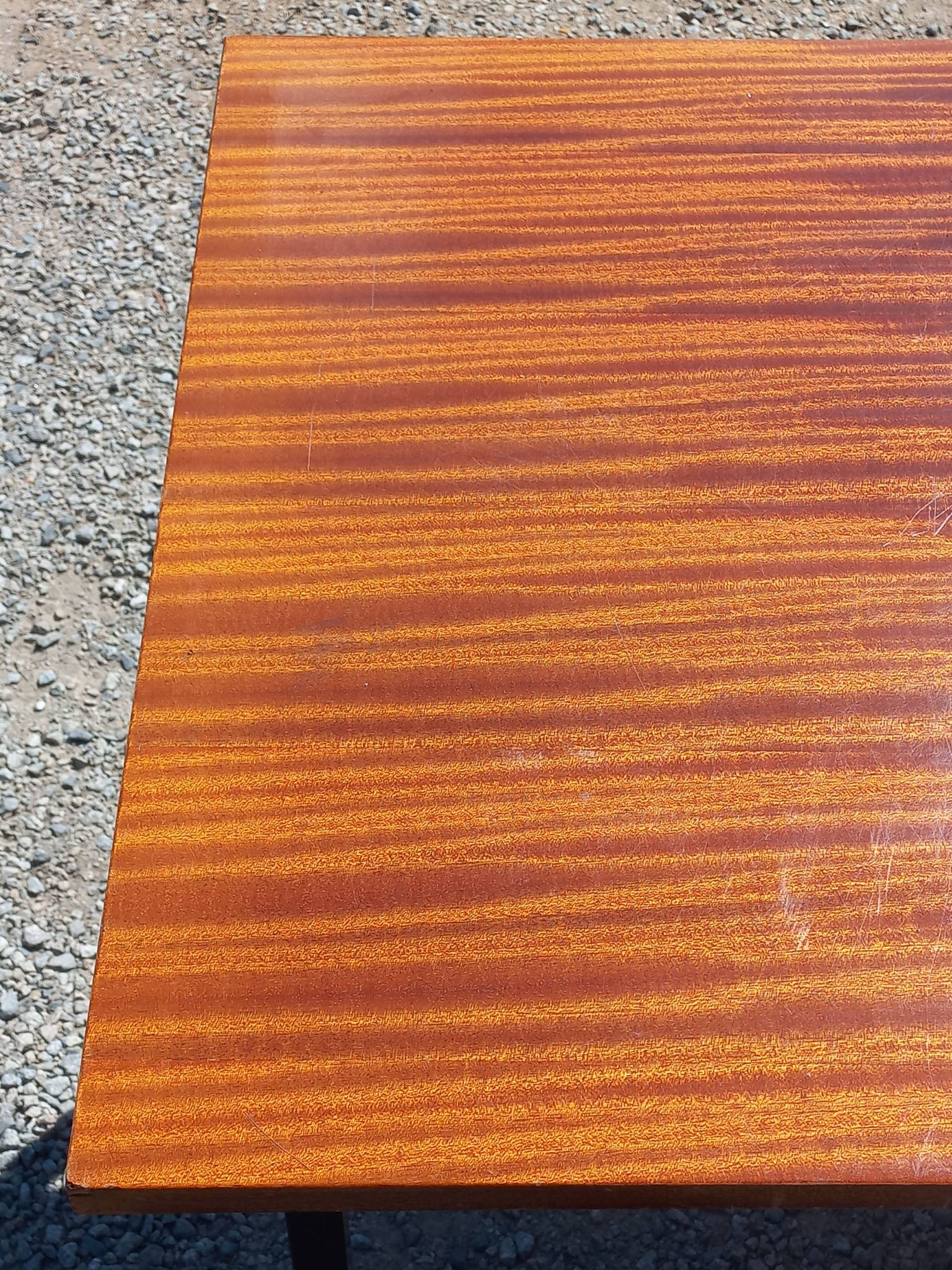 Desk of the 60s in mahogany base metal tubes 2 drawers