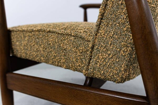 Fauteuil vintage Gfm87 de Juliusz Kędziorek, Kvadrat Boucle Pologne, 1960