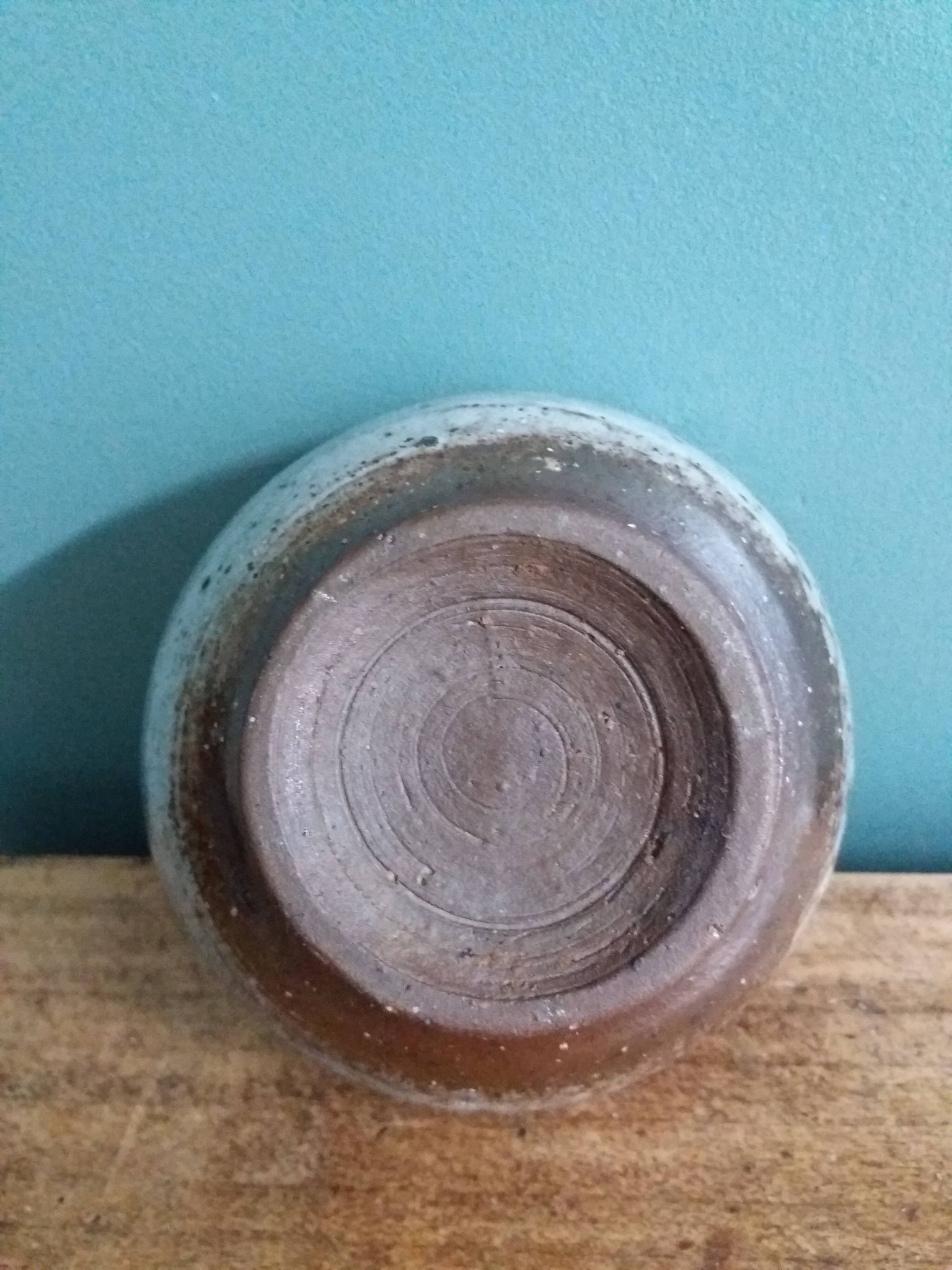 Handmade stoneware bowl and emptying tray