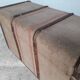 Travel malle in wood and canvas