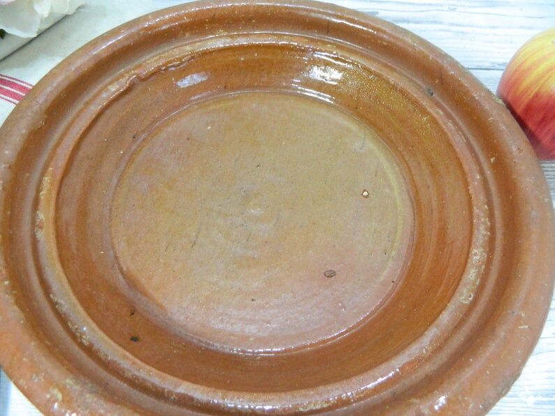 Terracotta tagine with lid, handmade, vintage