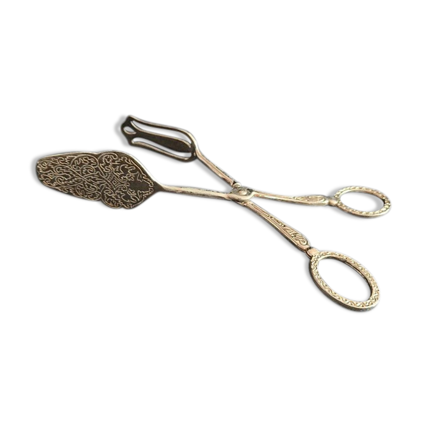 Engraved metal cake pliers