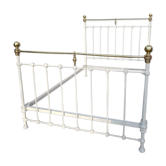 Lit époque Art Déco 120X200 étoiles fonte et boules laiton