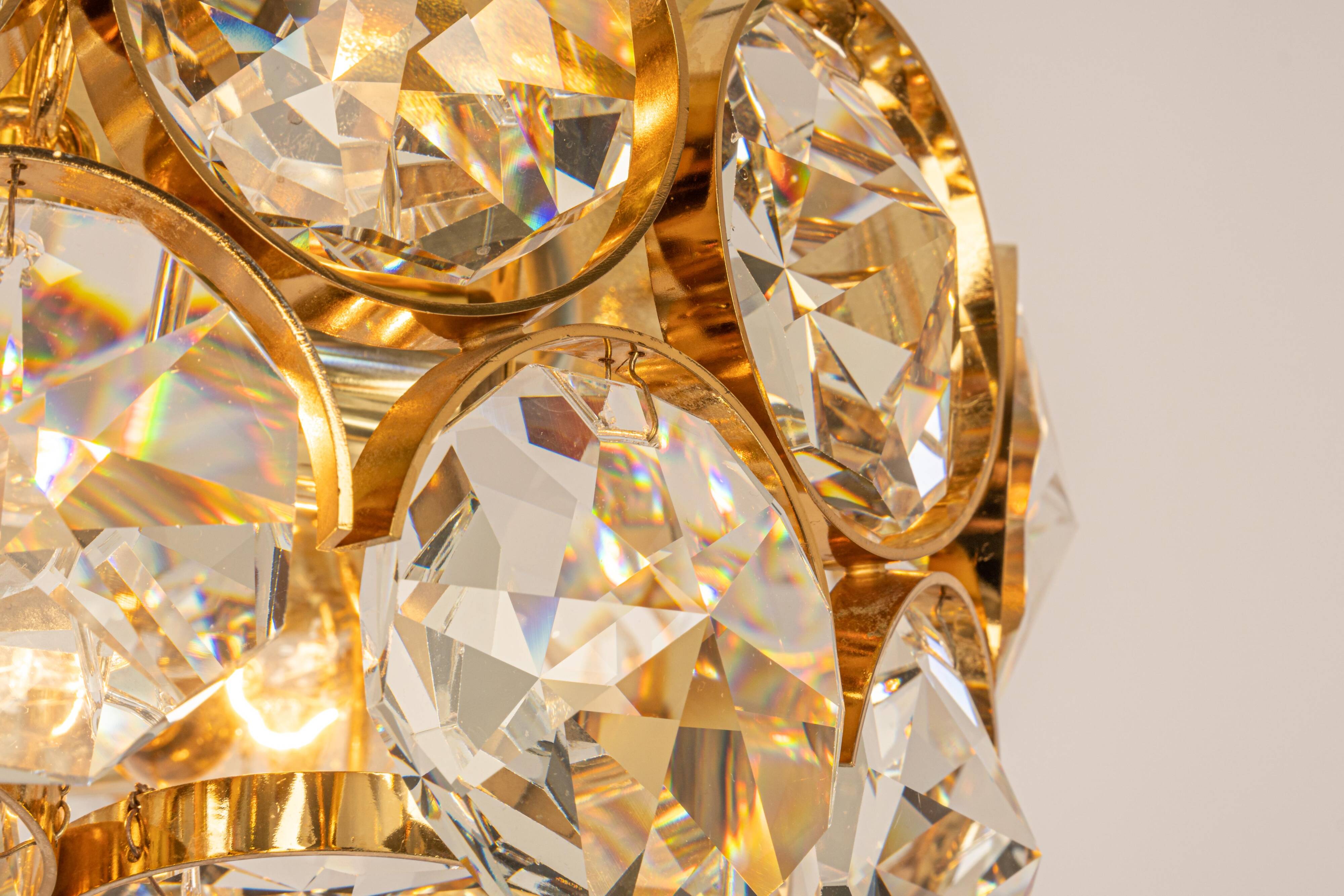 Recessed ceiling lamp, crystal glass design Palwa, Germany, 1970s