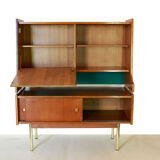 Scandinavian sideboard in solid teak wood and brass, 1950s Swedish vintage