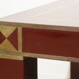 Vintage Jean-Claude Mahey coffee table in lacquered wood and brass, 1970