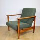 GFM-142 armchair, design by Edmund Homa from the 70s, olive green thick boucle - 2 pieces available