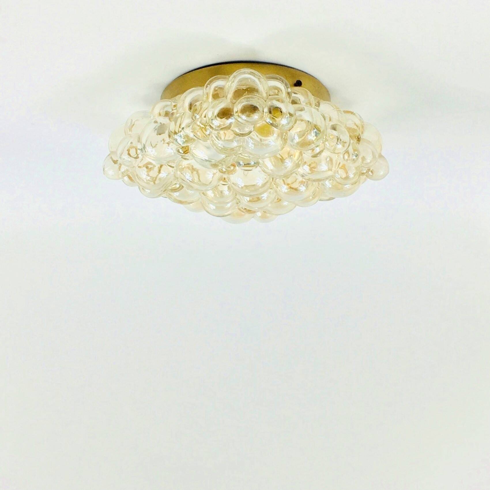 Mid-Century Amber Bubble Glass Wall Light by Helena Tynell for Limburg, Germany, 1970s