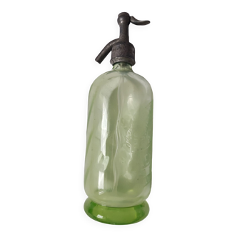 Bouteille verre eau de seltz vert anis, Hermann-Lachapelle 19e