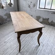 Table de ferme merisier pieds galbés XIXème